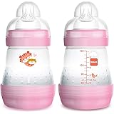 MAM Easy Start Anti-Colic Bottle 5 oz (2-Count), Baby Essentials, Slow Flow Bottles with Silicone Nipple, Baby Bottles for Ba
