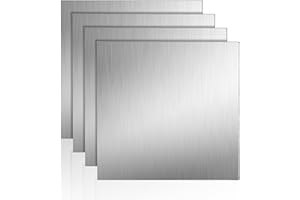 Tlence 4 Pack Titanium Plate Sheets, 4" x 4'' x 0.04" Titanium Metal Sheet, 1mm Thick TA1 Alloy Plates for Metalwoking DIY Craft
