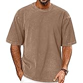 Oversized Tshirts for Men Short Sleeve Vintage Washed Basic Loose Tees
