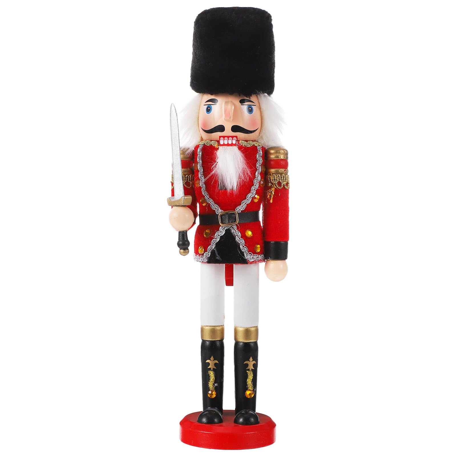 DEARMAMY Christmas Nutcracker Figurine Decoration: Wooden King Guard Solider Figures Traditional Nutcracker Statue Table Centerpiece