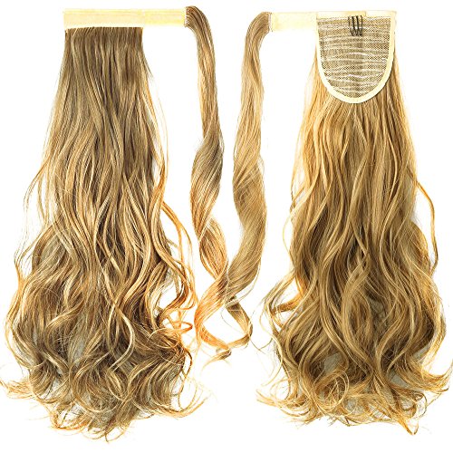 18" Wavy Curly Wrap Around Ponytail Extension for Woman Synthetic Hair Extension