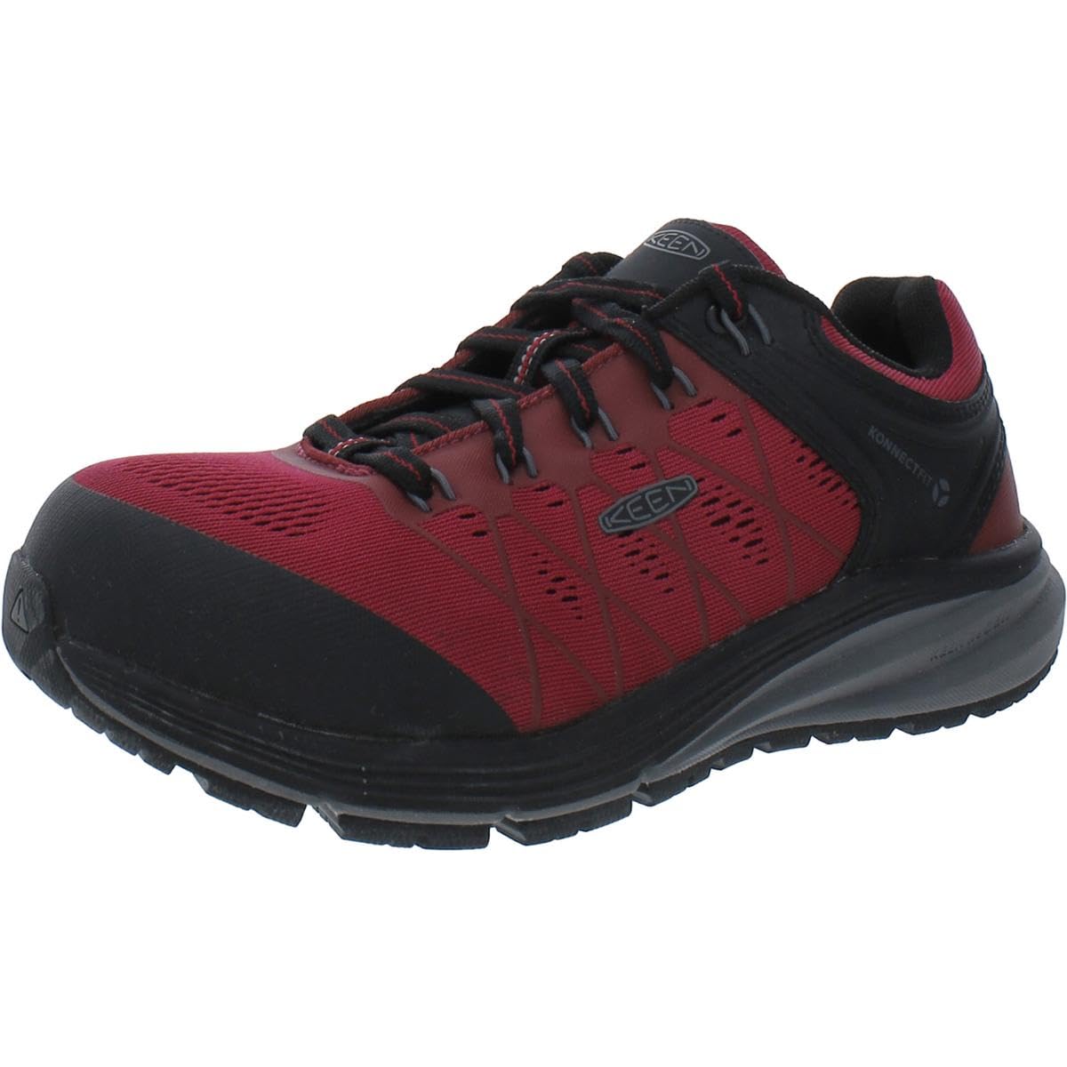 KEEN Utility Women’s Vista Energy Low Height Sneakers Composite Toe Industrial Work Shoes, Jam/Black, 8 Wide
