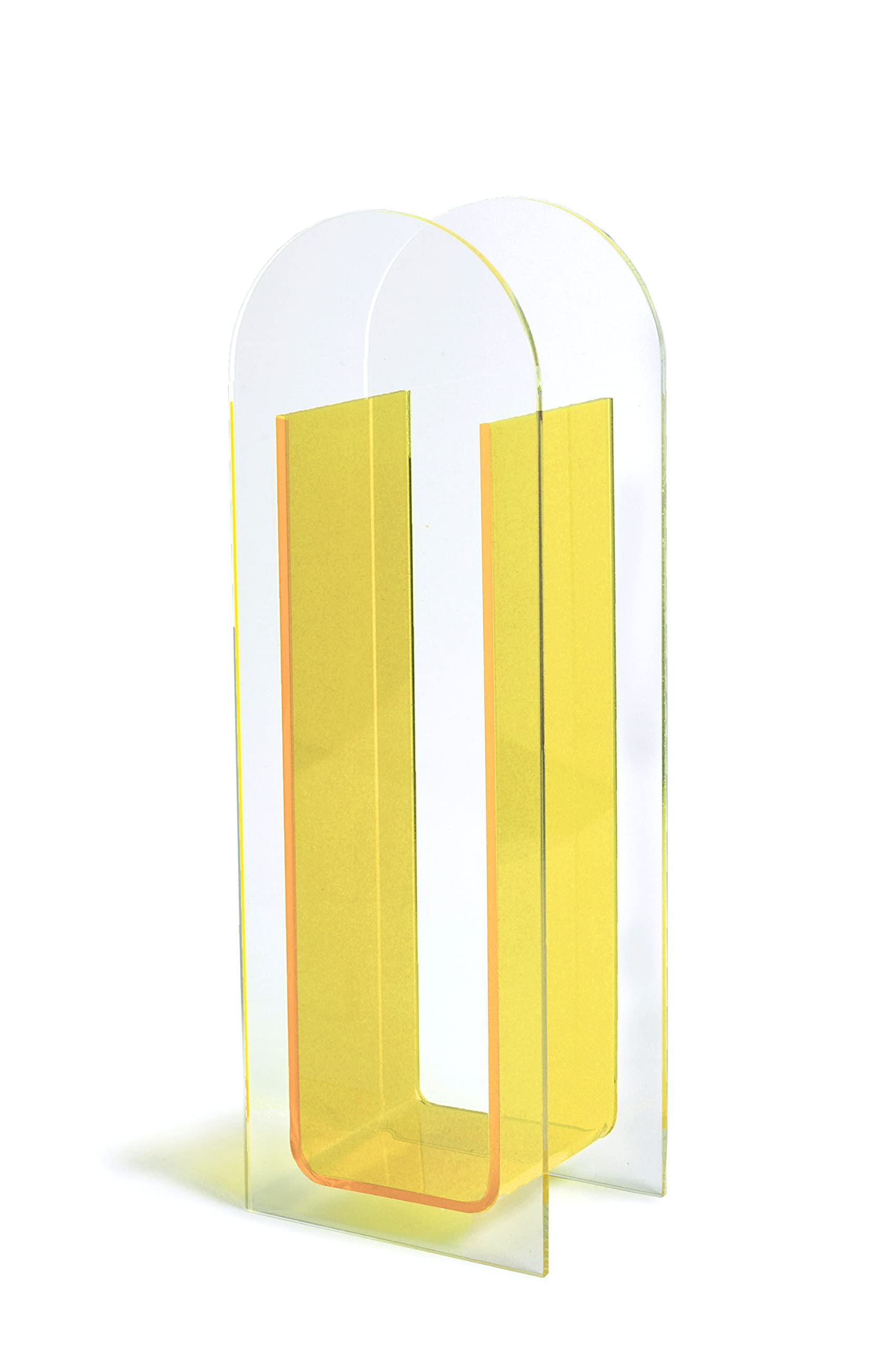 Photo 1 of Acrylic Vase,Wedding Centerpieces, Home Decorations,Arch Shape Vase Modern Design (Yellow)