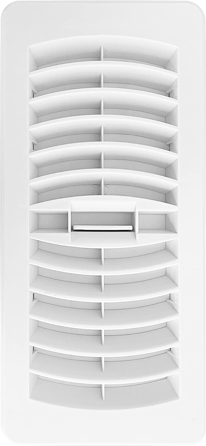 Registers, Grilles & Vents - Tech Drive Decorative Floor Register for Floor and Wall Registers, 3 Inch x 10 Inch Vent Covers for HVAC Exhaust Ventilation and Home Decor, Easy Adjust air Supply Lever, White Plastic