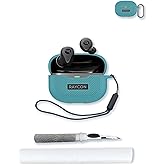 Case for Raycon Everyday Earbuds,Soft Protective,BOVUGAC Silicone Case Cover for Raycon Everyday Earbuds with Keychain & Cleaning Kit & Lanyard-Green