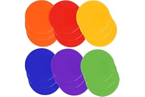 ZIECE Poly Spots Spot Markers for Gym Floor 9inch 10inch 12/18/24/36 Pcs Flat Cones Non-Slip Rubber Floor Dots Circles for Kids Sports Soccer Basketball Agility Training Dance Classroom
