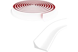 Symyda Collapsible Shower Threshold Water Dam Barrier, Bathtub Shower Splash Guard for Walk In Shower, Shower Dam Water Stopper, Shower Corner Water Guard for Tub Sink (2M/79In, White)