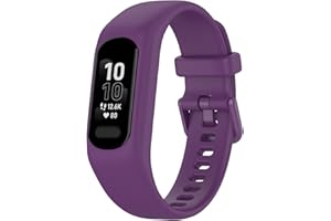 Juaupepo Soft Silicone Bands Compatible with Garmin Vivosmart 5, Rugged Case Band Silicone Sport Replacement Strap Protective Cases/Cover Protector Drop-Proof Shockproof for Women Men