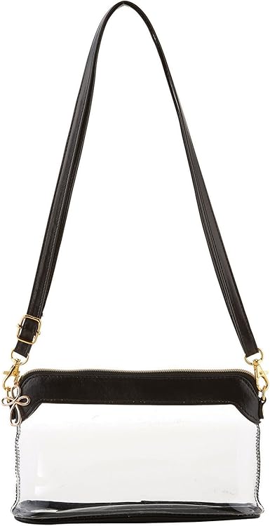 Black vinyl crossbody bag Clearance