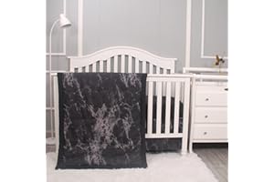 Belsden Ultra Soft Baby Comforter, Cozy Breathable Lightweight Crib Quilt for Boys Girls, 34" x 44" Nursery Bedding Baby Toddler Quilted Blanket, Duvet Insert, Mark Black