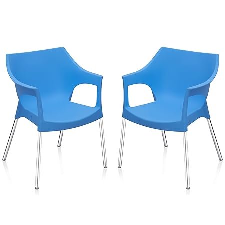 @home by Nilkamal Novella FLOCNOVLA2KIT10BLU Living Room Chair, Set of 2 (Blue)