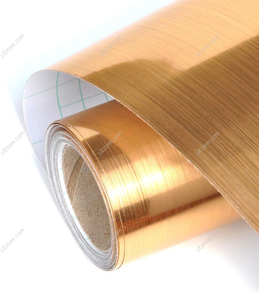 Yizunnu 0.6x5m Gold Self Adhesive Contact Paper Metallic Peel and Stick