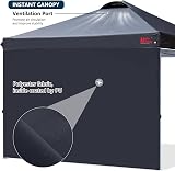 MasterCanopy Durable Ez Pop-up Gazebo 3x3M with One Sidewall Black view 8