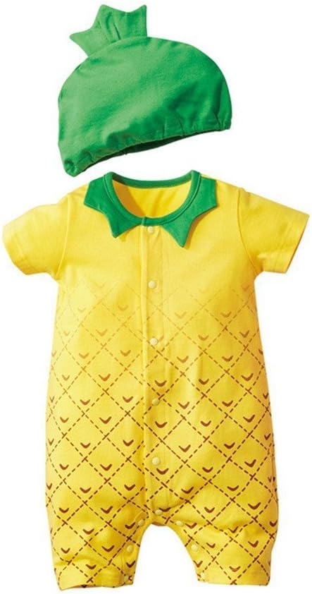 Jojobaby Baby Unisex 2Pcs Baby Clothes Fruit/Animal Bodysuit with Hats