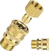 NQEUEPN 4Pcs M22-14mm to 1/4in Pressure Washer Adapter Set Brass Gold view 3