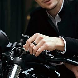 King Will 8mm Black Stainless Steel Spinner Ring