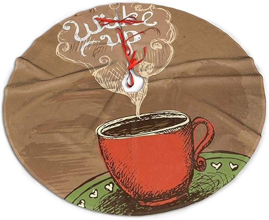 Immagini Natalizie Eleganti.Egoa Tree Skirt Wake Up Coffee Cup Una Gonna Per Albero Di Natale Con Decorazioni Natalizie Eleganti Gonna Con Albero Di Natale Gonna Con Albero 76cm Amazon It Casa E Cucina