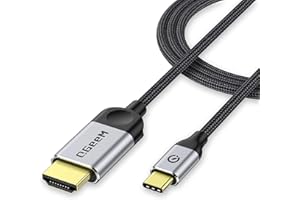 QGeeM USB C to HDMI Cable Adapter 6FT 4K, USB Type C to HDMI Thunderbolt 3/4 Compatible for iPhone 16, Galaxy, MacBook Pro/air, IPad pro, Surface,Dell XPS, HP, Thinkpad, Pixelbook, and More-Matte gray