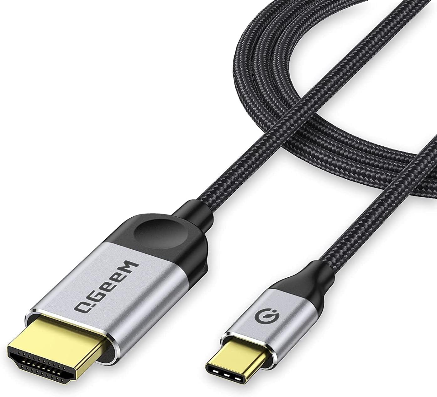Photo 1 of QGeeM USB C to HDMI Cable Adapter 6FT 4K, USB Type C to HDMI Thunderbolt 3/4 Compatible for iPhone 16, Galaxy, MacBook Pro/air, IPad pro, Surface,Dell XPS, HP, Thinkpad, Pixelbook, and More-Matte gray