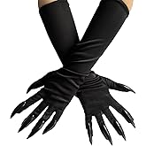 Halloween Costume Cat Woman Claw Gloves Paw Long Fingernails Black Claws Gloves, Wolf Cosplay for Halloween Party Costume Decoration