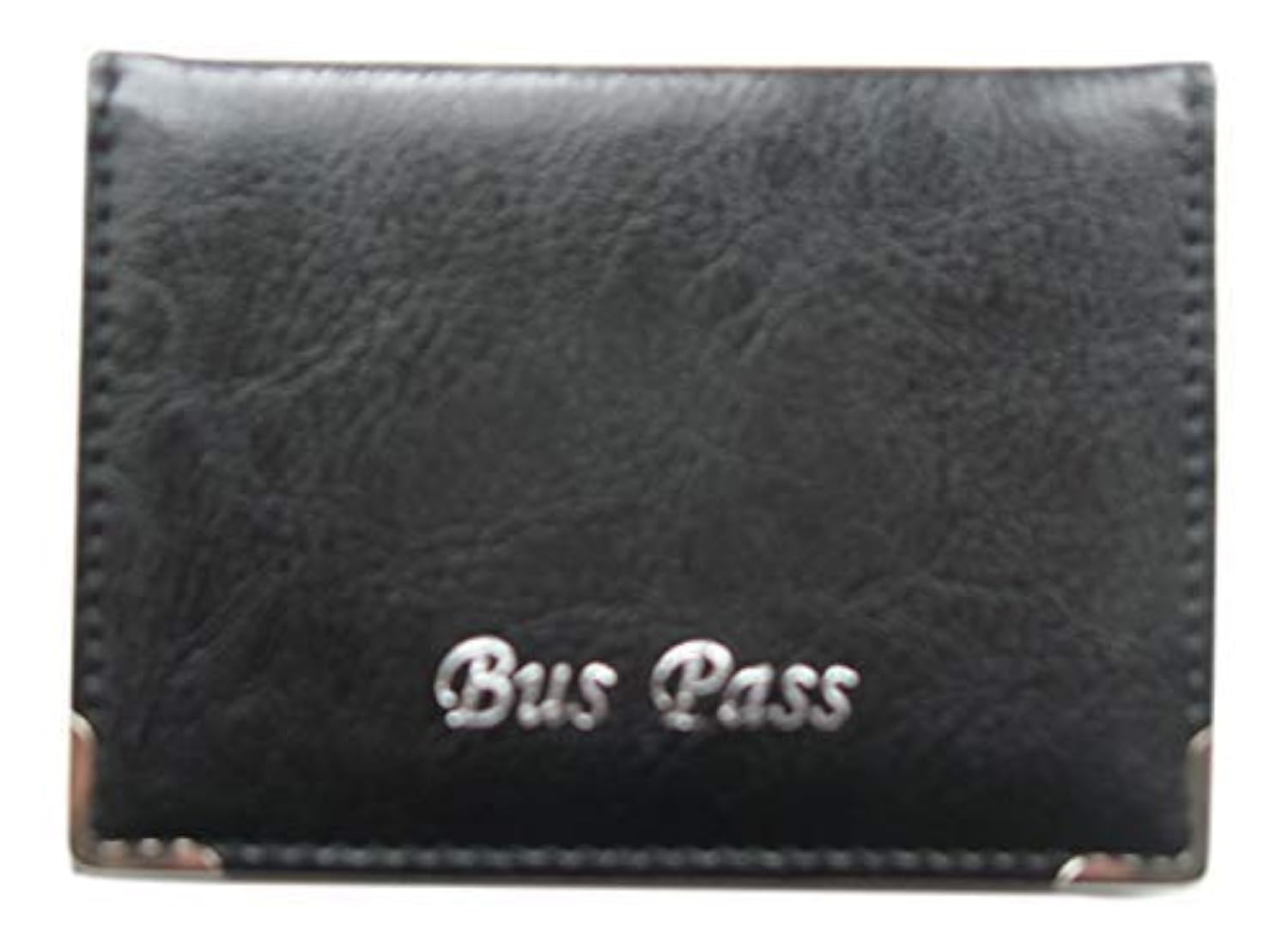 Lorenz Leather Effect Grained PU Bus Pass Cover Holder with Zip up Coin Pocket - Black