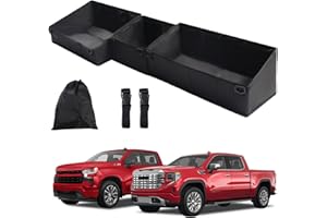 Marretoo Foldable Under Seat Storage Box for 2019-2023 Chevy Silverado 1500/GMC Sierra 1500 2020-2023 2500 3500 Double Cab & Crew Cab Chevy Silverado Accessories Truck bed Underseat Storage Organizer