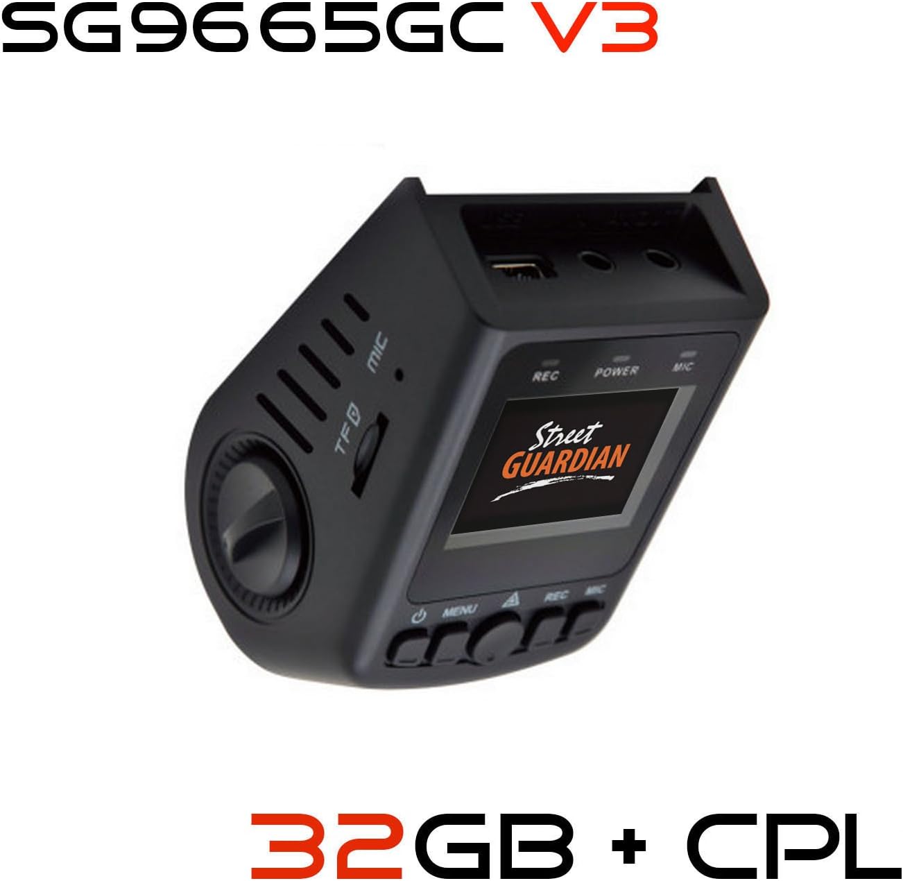 Street Guardian SGGCX2PRO Sony IMX-291 Exmor-R Sensor, WDR, USB/OTG Android Card Reader + GPS + CPL Filter