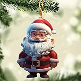 Santa Claus Ornaments 2025 Decoration Hanging Ornament, Acrylic Hanging Holiday Ornament Christmas Tree, Hanging Ornaments Christmas Decor Holiday Party Gifts (Santa Claus E)