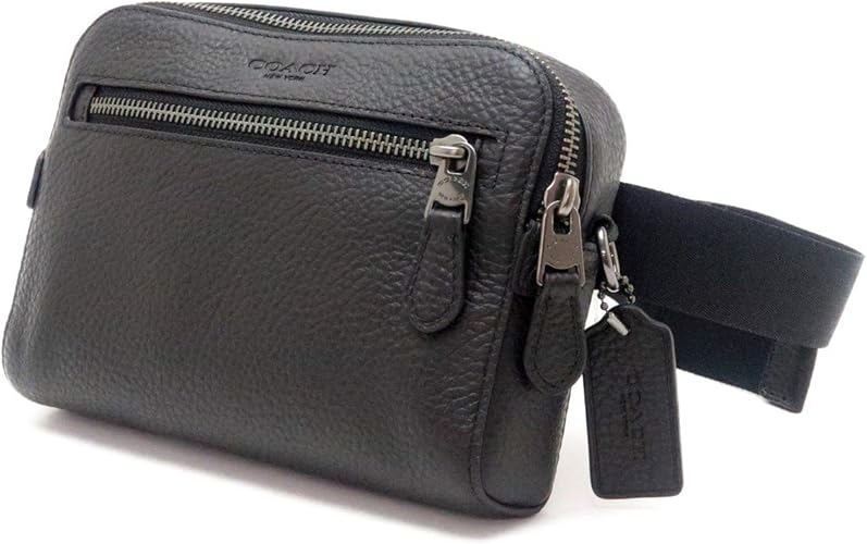 Amazon コーチ Coach バッグ メンズ ショルダーバッグ 斜めがけ レザー ブラック黒 qbbk アウトレット品 並行輸入品 ボディバッグ ワンショルダー