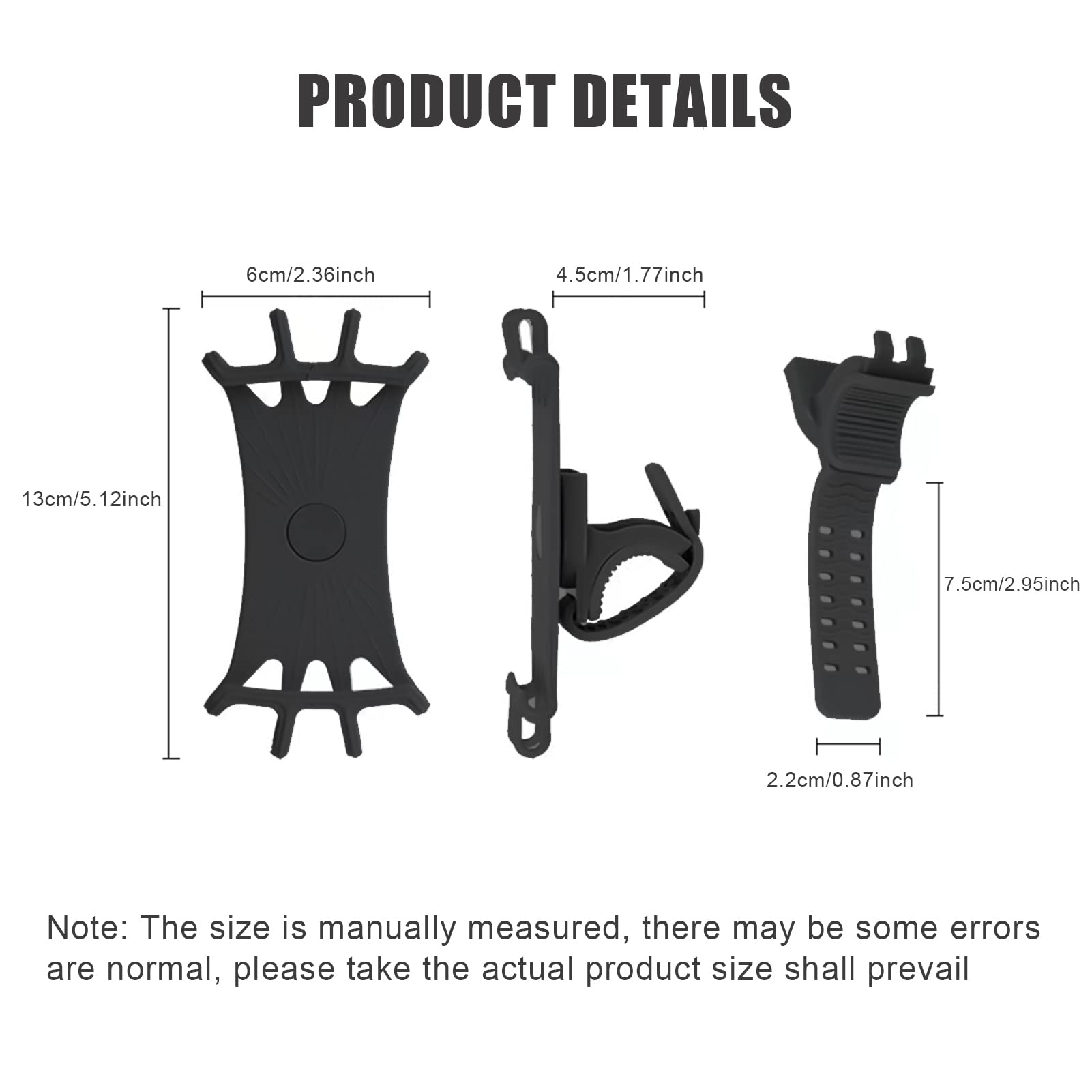 ORIbox Detachable Bike Phone Holder, Universal Bicycle Motorcycle Cell Phone Mount, 360° Rotatable Adjustable Bike Phone Mount Compatible for 4