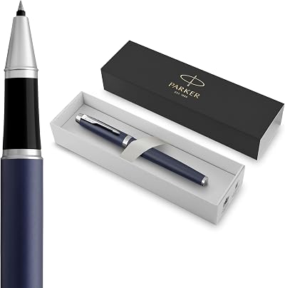Parker IM Rollerball Pen Matte Blue Fine Point Black Ink Gift Box