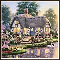 alihua Premium Full Drill DIY 5D Diamond Painting Kits for Adults and Kids - 11.8"x11.8" Small Courtyard House Design-Art Tool Kit Includes All Accessories (Landscape hut)
