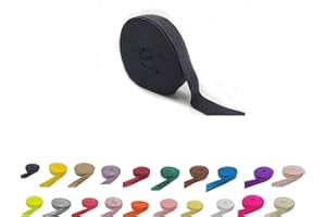 FAYADA Fold Over Elastic,5/8" Foldover FOE Trim Elastic Ribbon,Stretch FOE Band for Hair Ties Headbands Sewing Craft -5 Yards (Black)