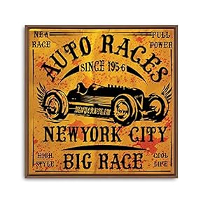 Framed Canvas Wall Art for Living Room, Bedroom Vintage Garage Canvas Prints for Home Decoration Ready to Hanging - 16x16 inches