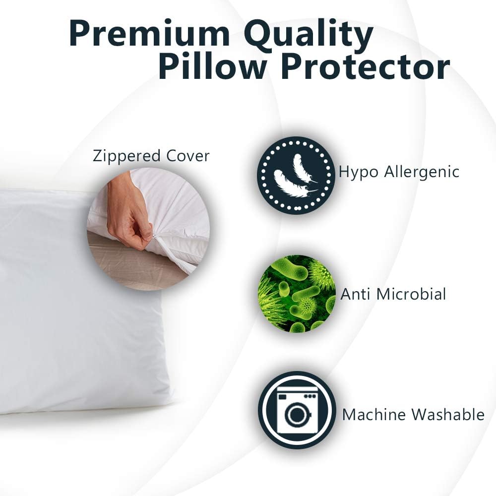 ComfiLife 100% Waterproof Pillow Protectors – Allergy Relief Pillow Cases – Hypoallergenic Zippered Pillow Covers for Bed Pillows – (Set of 2, Standard): Home & Kitchen