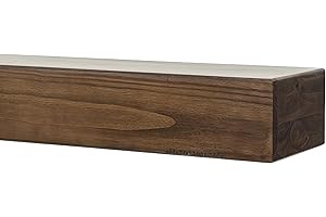 MANTELSDIRECT Dakota 72 Inch Fireplace Mantel Shelf, Box-Constructed Pine Wood Shelf with 9" Depth, Mocha Floating Mantel Shelf, Sturdy 72 x 5.5-Inch Wood Floating Shelf