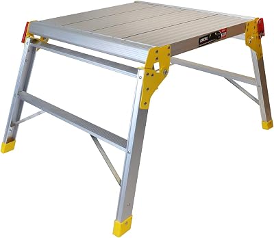 Excel Folding Hop Up Work Platform Bench 600mm x 600mm Aluminium
