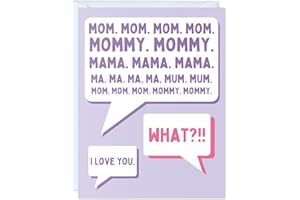 ALY LOU Mothers Day Card For Mom Mother Her Wife Grandma Grandmother Stepmom, Birthday Thank You Kawaii Greeting Card (Mom mom mom ...)