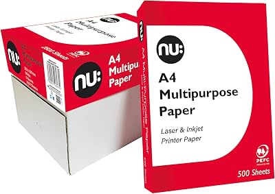 nu: A4 Multi-Purpose Printer Paper 500 Sheets Smooth White 5 Reams