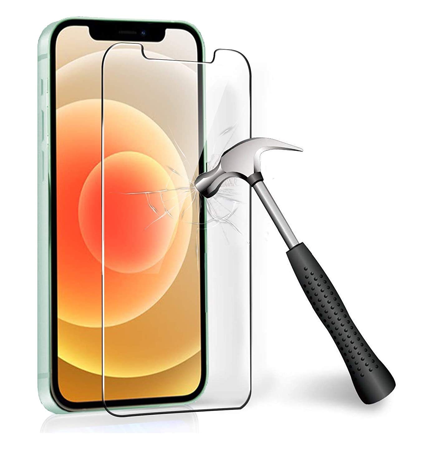 RKVMM Screen Protector For iPhone 12 Mini Screen Protector, iPhone 12 MIni Tempered Glass 5.4'' Case-Friendly Curved 3D Tempered Glass Screen Protector Covers Flat Screen 9H Hardness (Pack of 2)