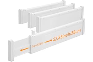 HiYZ Expandable Drawer Dividers, Large Kitchen Utensils Drawer Divider, 2.36" High Adjustable Drawer Organizers Separators for Clothing,Kitchen Utensils,Tools,3 Long Dividers(12.6"-22.8")