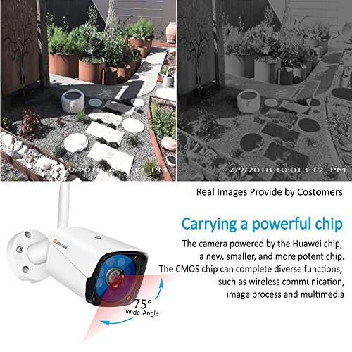 Jennov Security Camera System Wireless, 1080P Wireless Security System 12" Monitor With 960P 4 Channel IP WIFI Camera Outdoor Night Vision Plug and Play Home Video Surveillance (No Hard Drive)