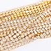 Blinginbox Rhinestones Chain 10 Yards SS16/4mm Crystal Glass Sew On Rhinestones Cup Chain with Gold Bottom Sew On Trim (ss16-4mm, Crystal-Gold Bottom)