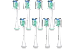 Senyum Replacement Toothbrush Heads Compatible with Philips Sonicare Click-On Electric Toothbrush, Medium Bristles, High Dens