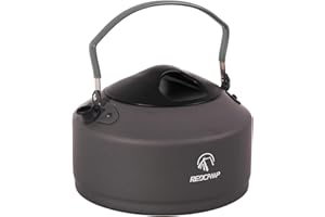 REDCAMP 0.9L Small Outdoor Camping Kettle, Aluminum Water Pot with Carrying Bag, Compact Lightweight Tea Kettle