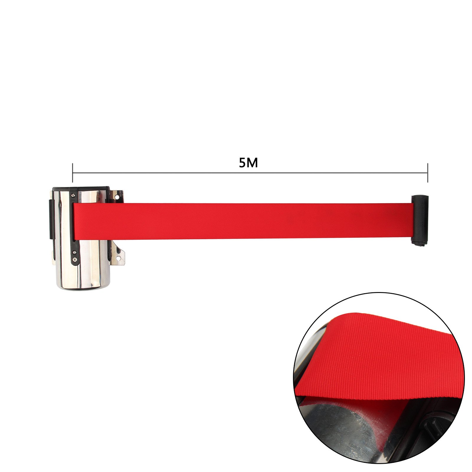 MultiWare Wall Mounted Belt Barrier 5M Retractable Queue Rope Barrier