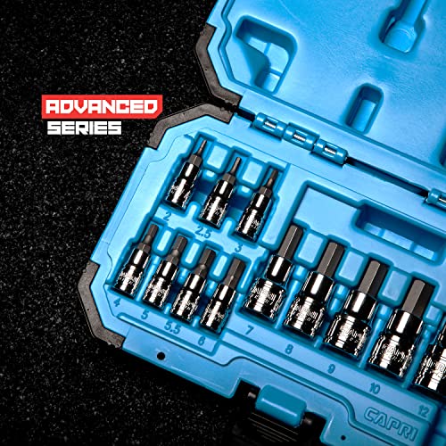 Capri Tools Hex Bit Socket Set, Metric, Advanced Series, 13Piece