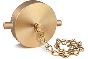 AquaNPT Brass Fire Hose Connection Cap, 2-1/2" NST(NH) Fire Hydrant Adapter Cap with Chain and Pin Lug, Water Hydrant Equipment Connector Cover (2.5'' NH/NST)