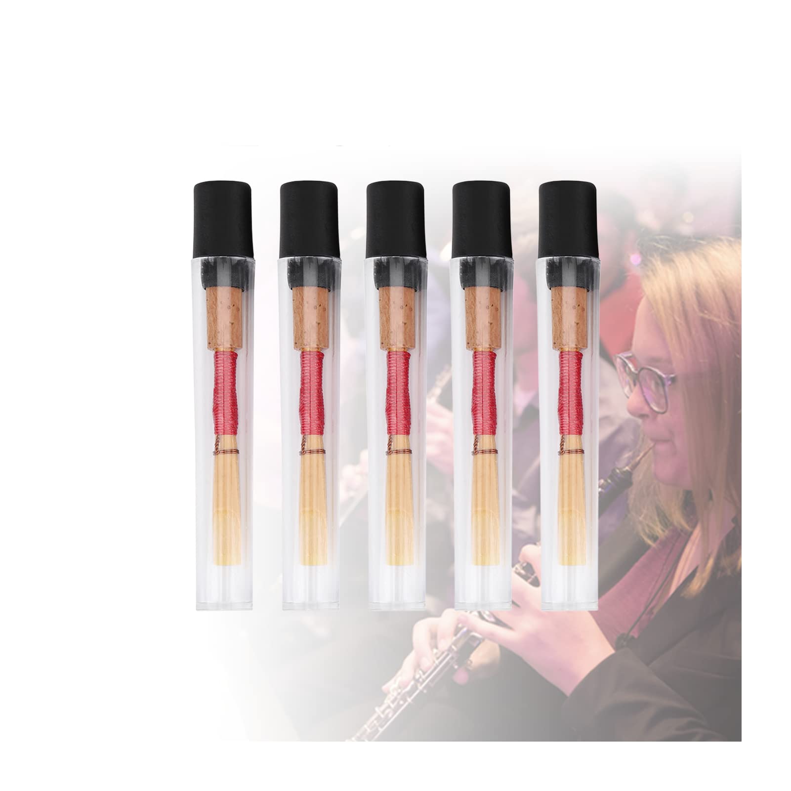 Photo 1 of 5PCS Oboe Reeds Medium, Oboe with 72mm/2.83" Reed, Oboe Instrument Accessory, No Soaking Required, Oboe Reeds for Beginners, 82 x 13 x 13mm
