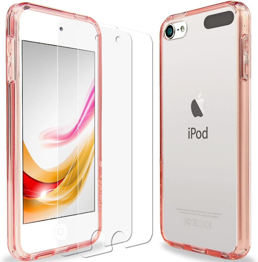 iPod Touch 6 Case, ENDLER Acrylic Clear Back [Scratch Resistant] Hybrid TPU Bumper Case [4 Corns Air Pocket Shock Absorption] With iPod 5/6 Screen Protector For Apple iPod Touch 5th 6th (Rose Gold)